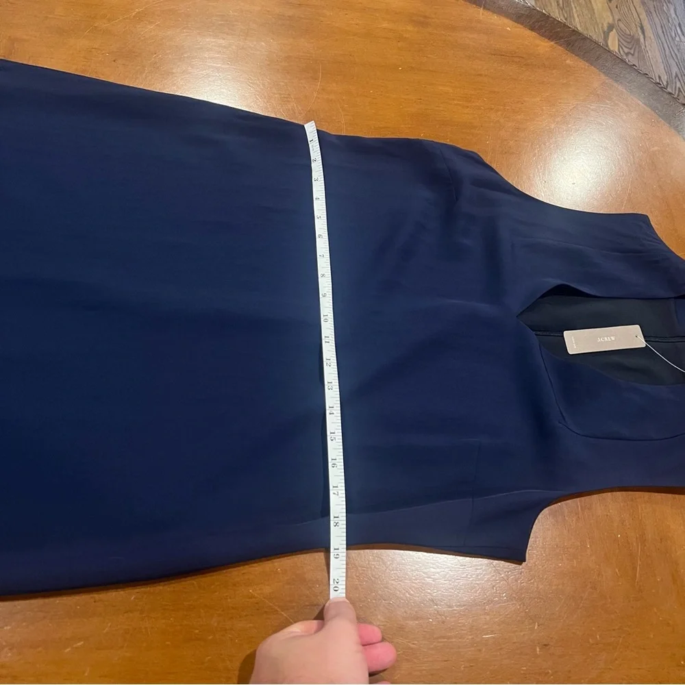 NEW J. Crew Women's Blue Sleeveless V-neck Dress Navy Lightweight Twill Medium